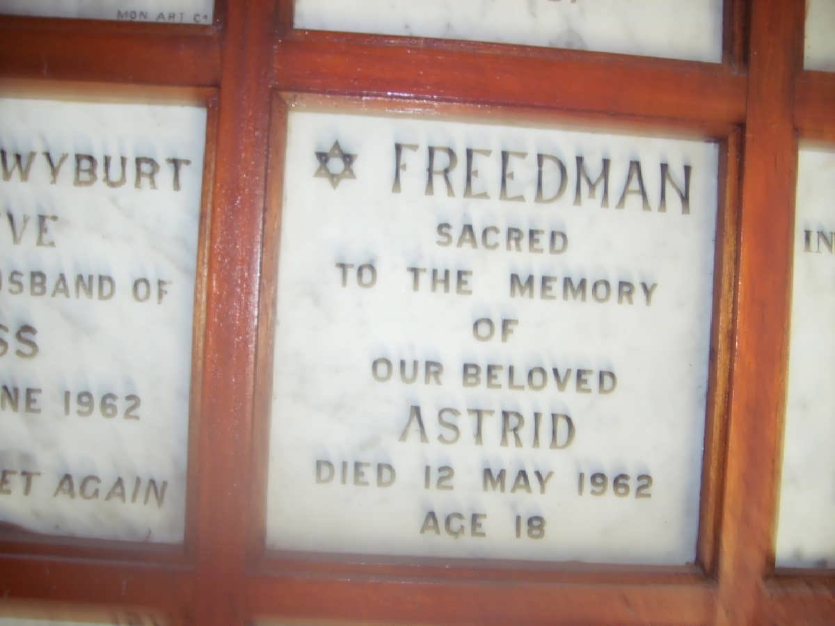 FREEDMAN Astrid -1962