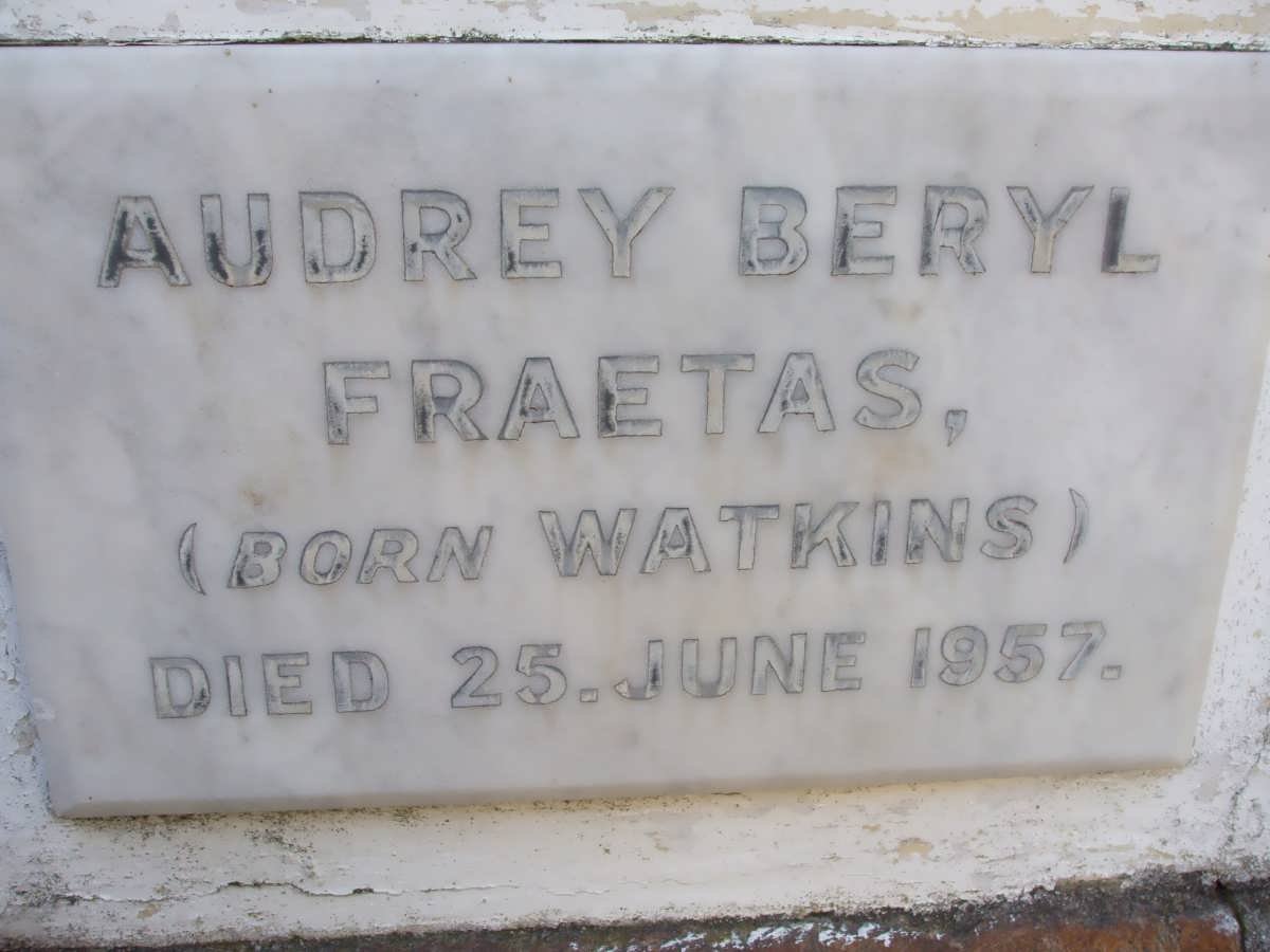 FRAETAS Audrey Beryl nee WATKINS -1957
