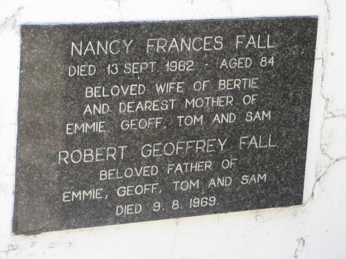 FALL Robert Geoffrey -1969 &amp; Nancy Frances -1962