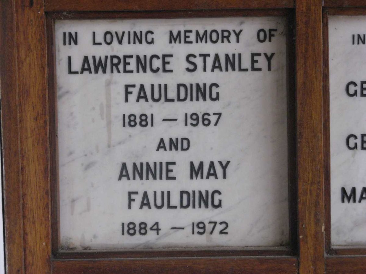 FAULDING Lawrence Stanley 1881-1967 &amp; Annie May 1884-1972