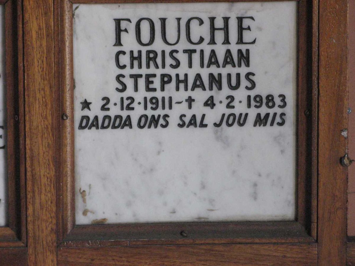 FOUCHE Christiaan Stephanus 1911-1983