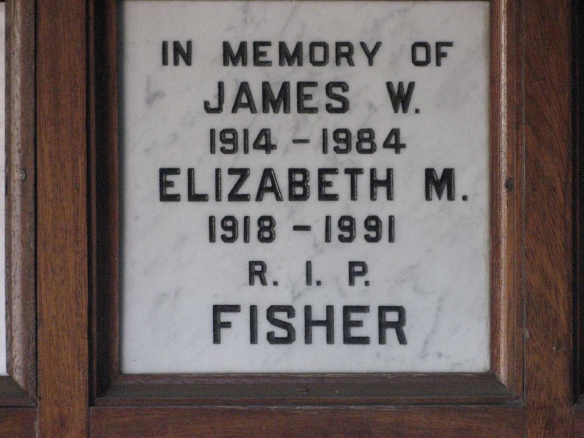 FISHER James W. 1914-1984 &amp; Elizabeth M. 1918-1991