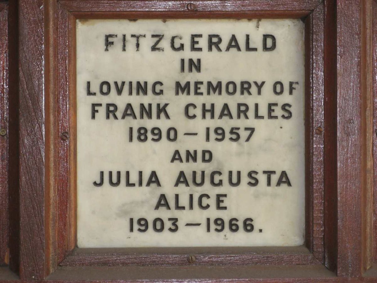 FITZGERALD Frank Charles 1890-1957 &amp; Julia Augusta Alice 1903-1966