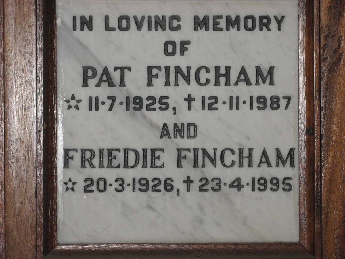 FINCHAM Pat 1925-1987 &amp; Friedie 1926-1995