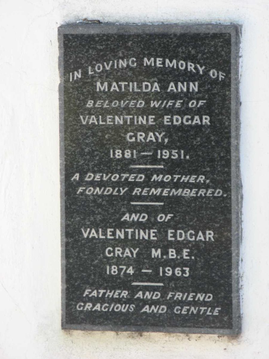 GRAY Valentine Edgar 1874-1963 &amp; Matilda Ann 1881-1951