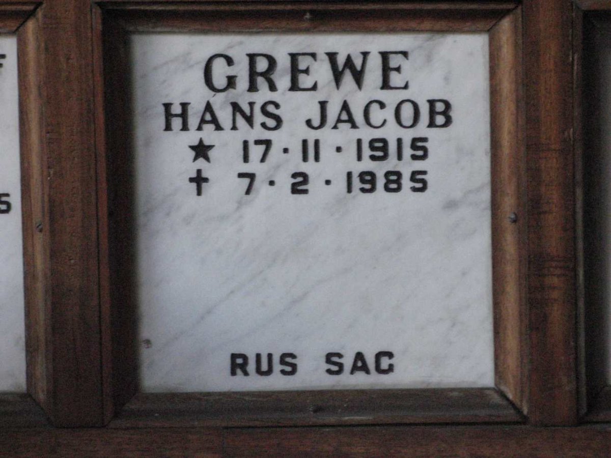 GREWE Hans Jacob 1915-1985