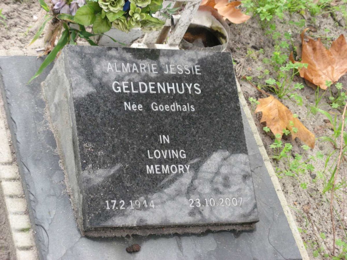GELDENHUYS Almarie Jessie nee GOEDHALS 1944-2007