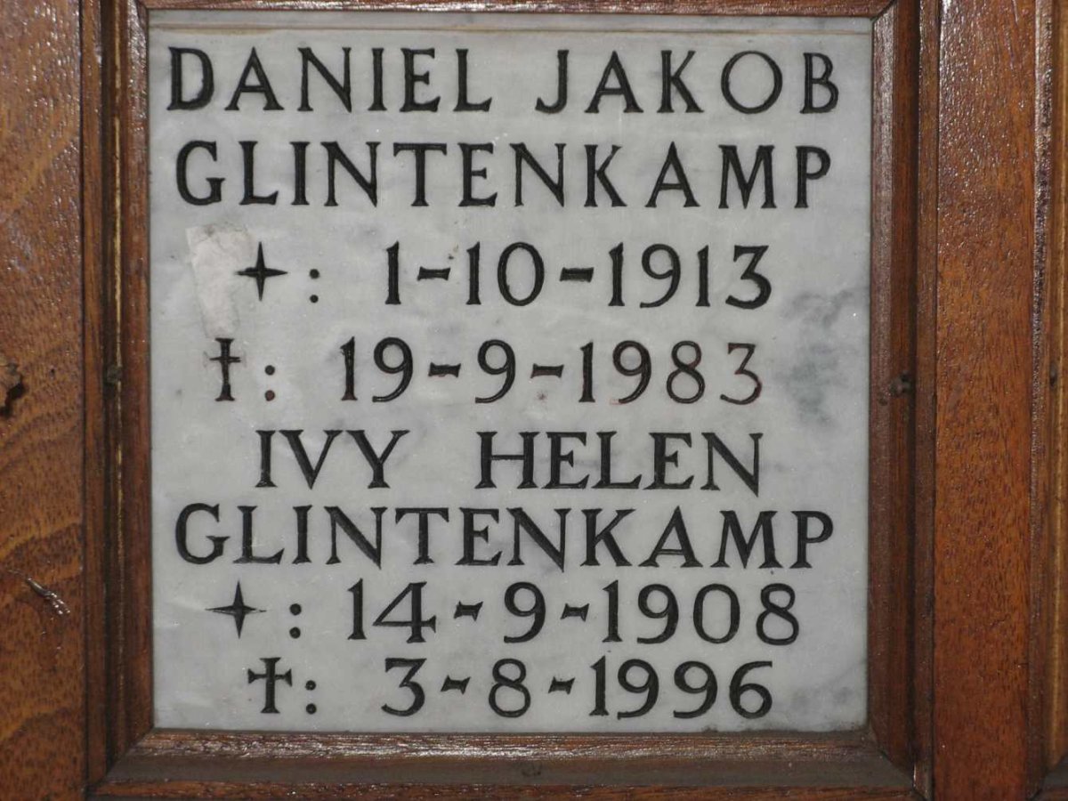 GLINTENKAMP Daniel Jakob 1913-1983 &amp; Ivy Helen 1908-1996