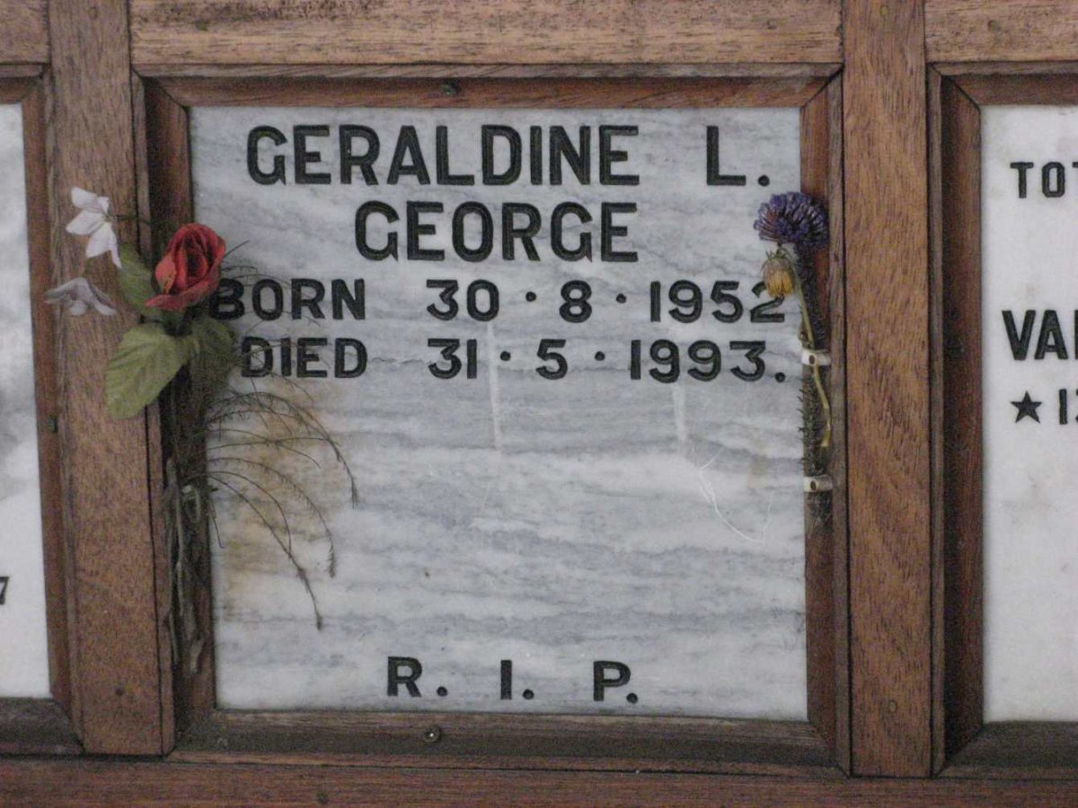 GEORGE Geraldine L. 1952-1993