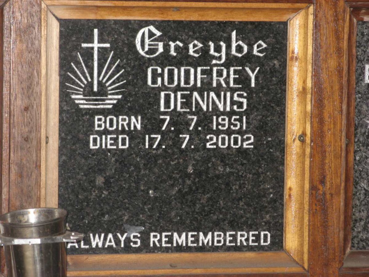 GREYBE Godfrey Dennis 1951-2002