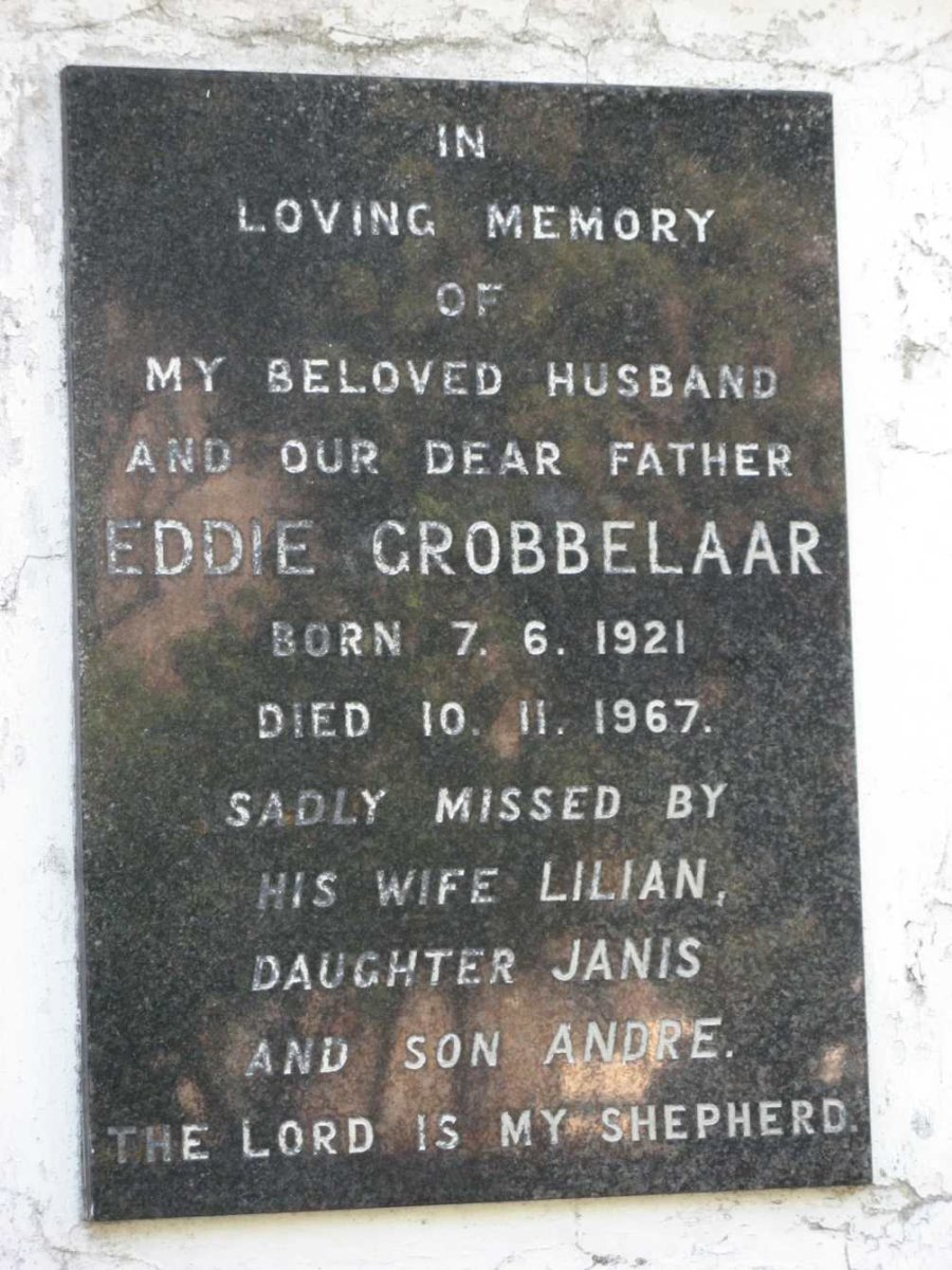 GROBBELAAR Eddie 1921-1967