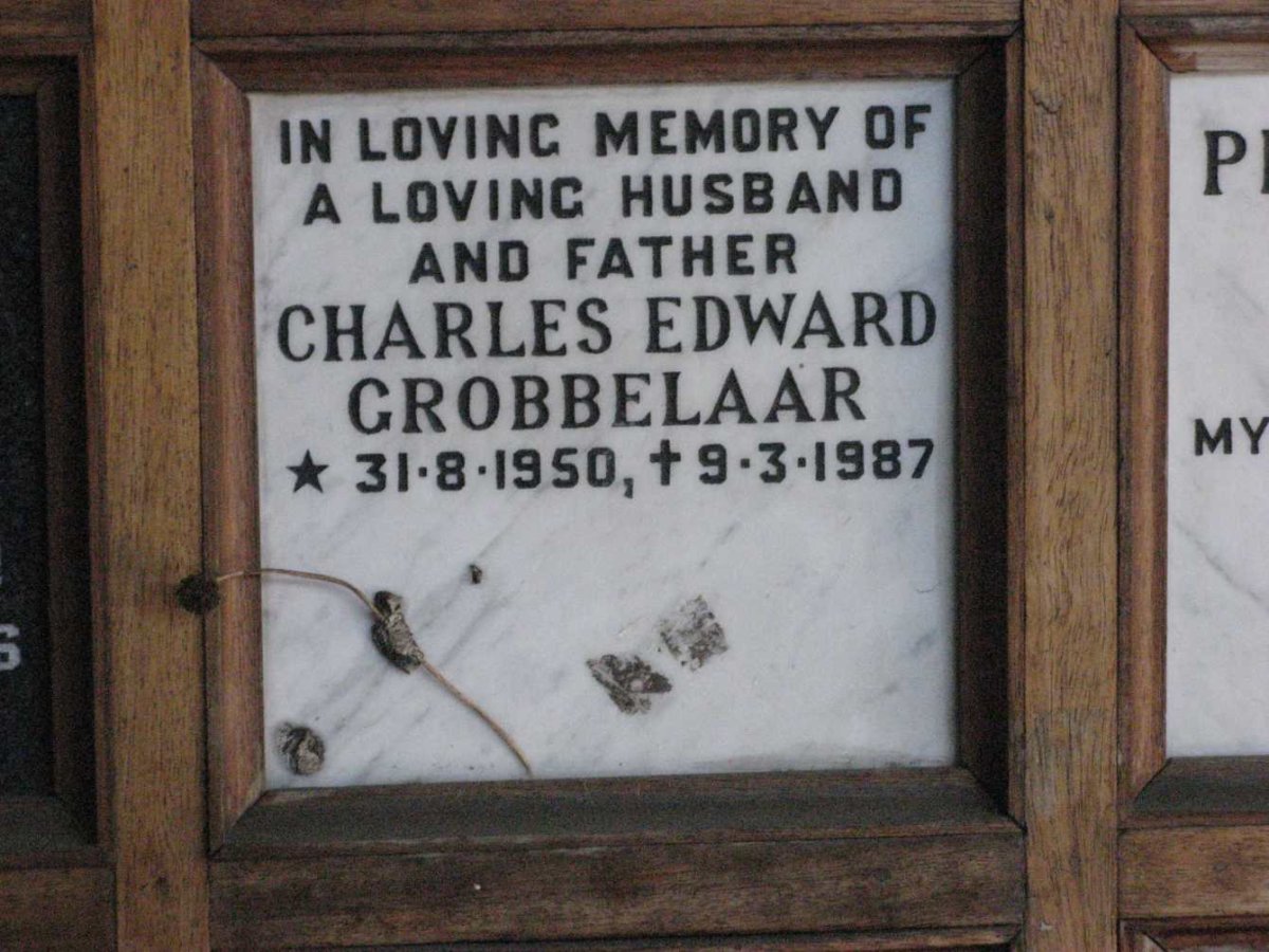 GROBBELAAR Charles Edward 1950-1987