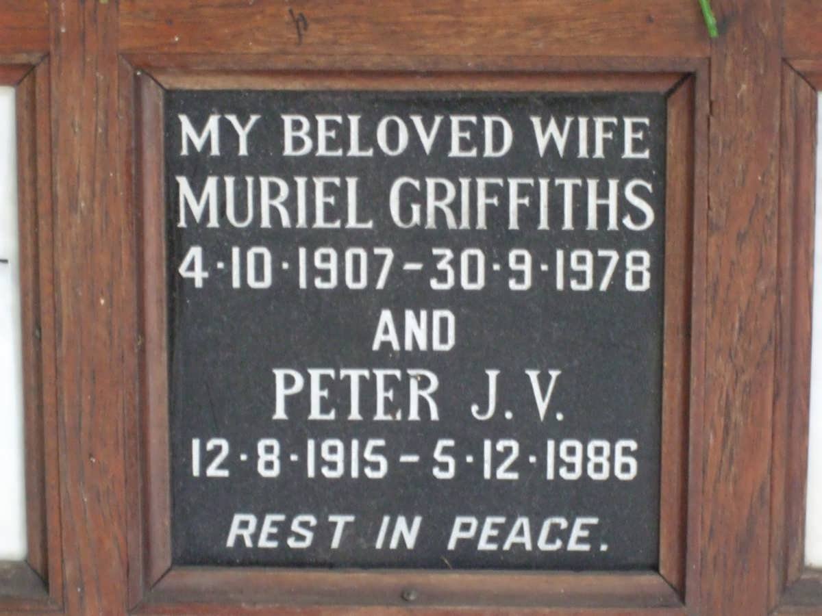 GRIFFITHS Peter J.V. 1915-1986 &amp; Muriel 1907-1978