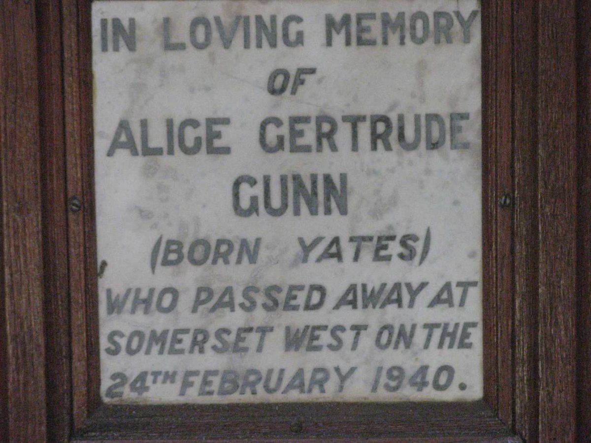 GUNN Alice Gertrude nee YATES -1940