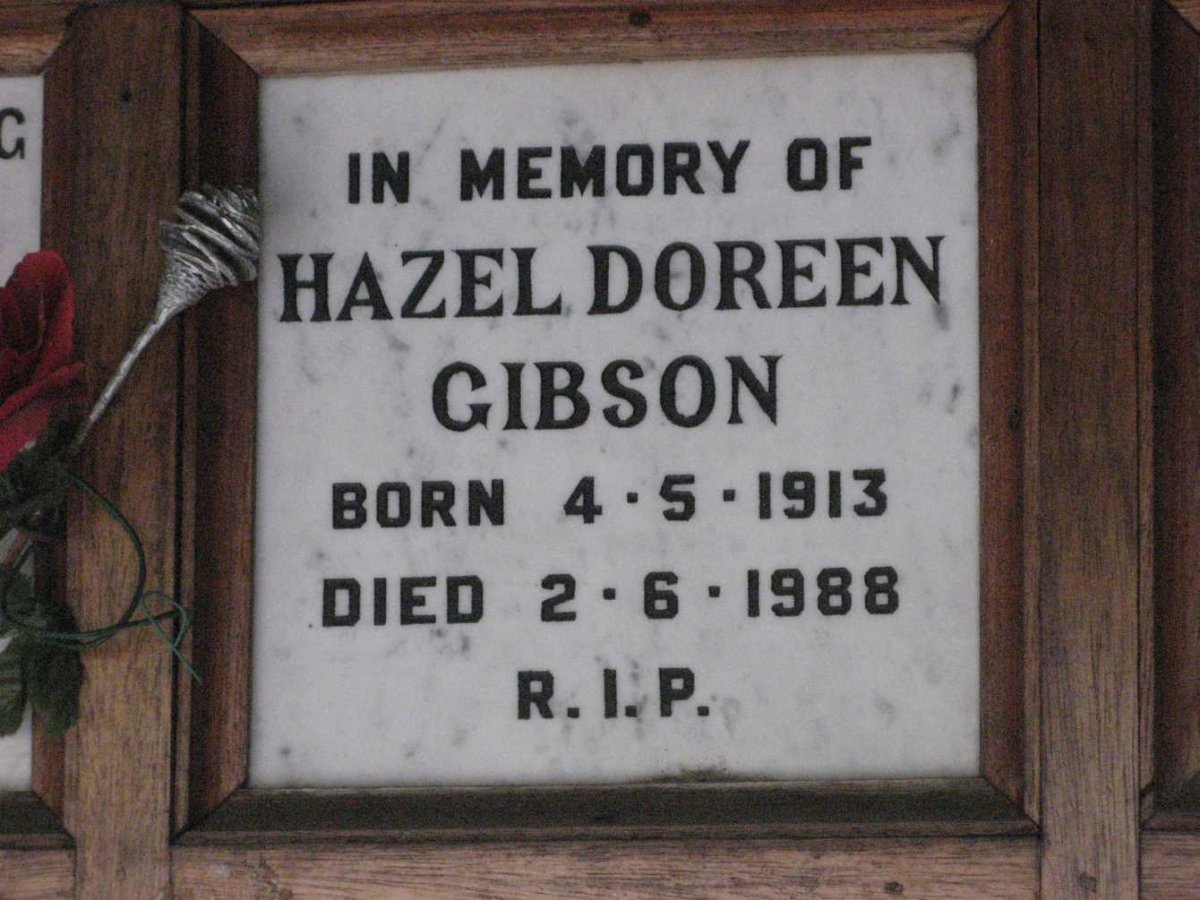 GIBSON Hazel Doreen 1913-1988