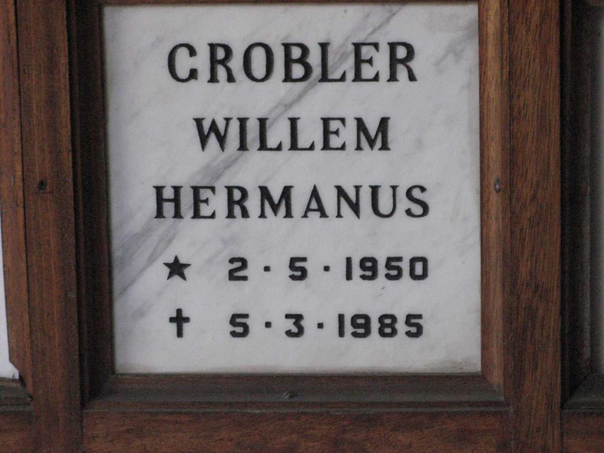 GROBLER Willem Hermanus 1950-1985
