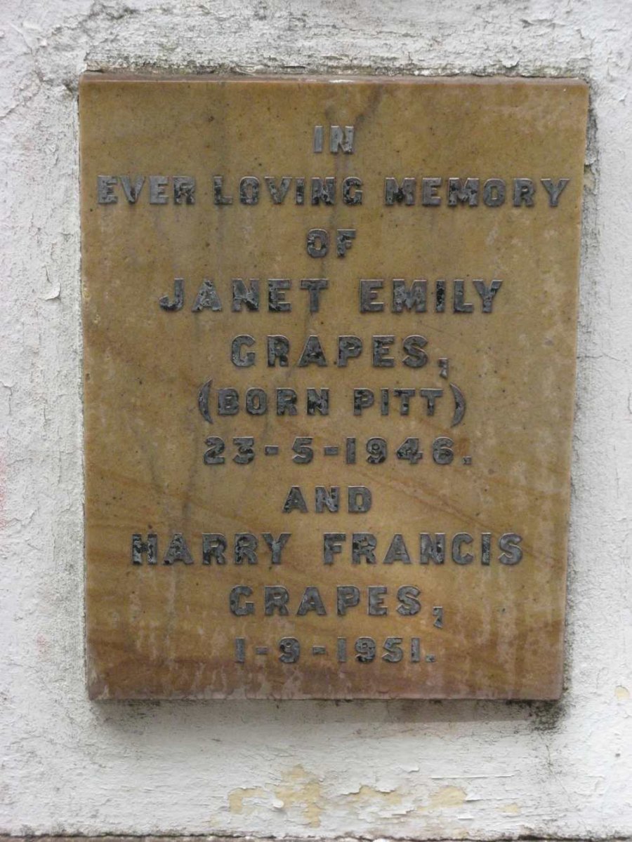 GRAPES Harry Francis -1951 &amp; Janet Emily PITT -1946