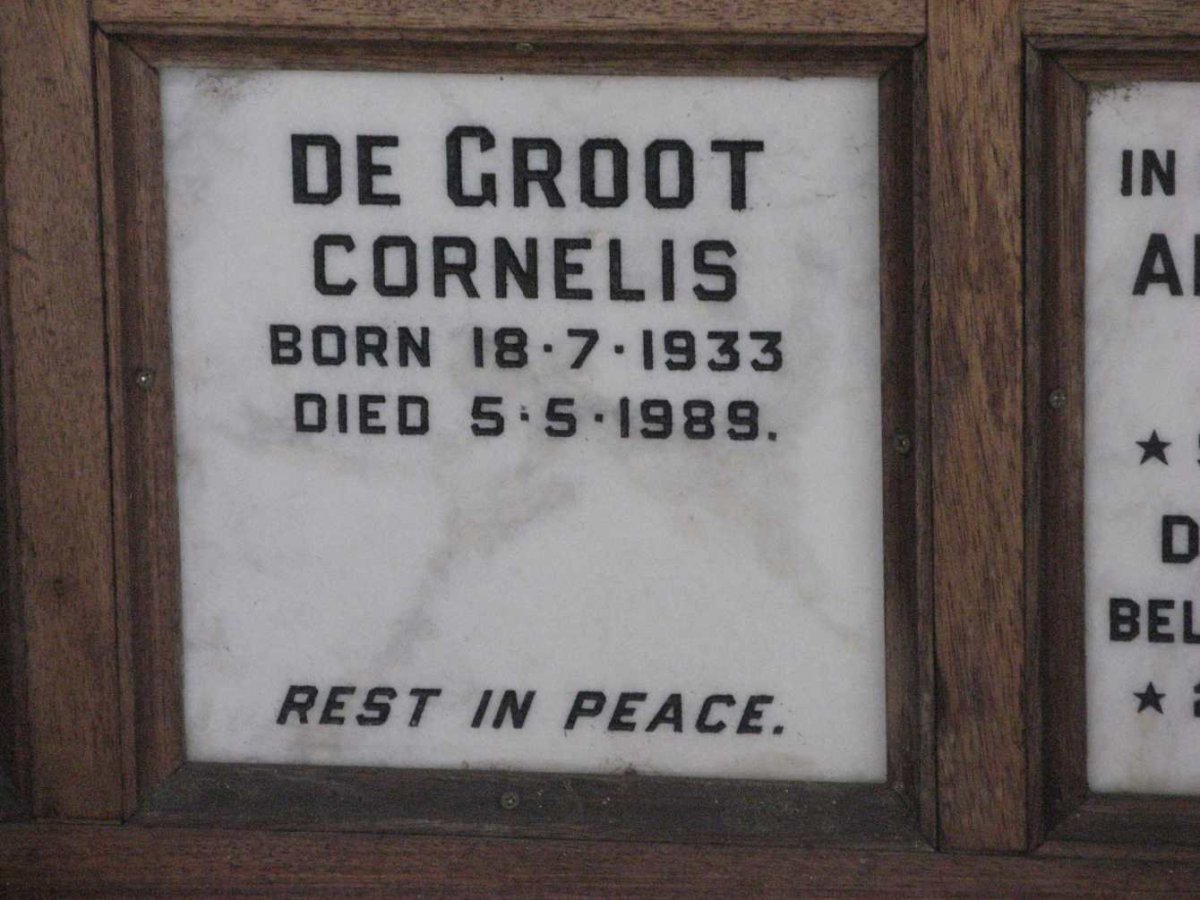 GROOT Cornelis, de 1933-1989