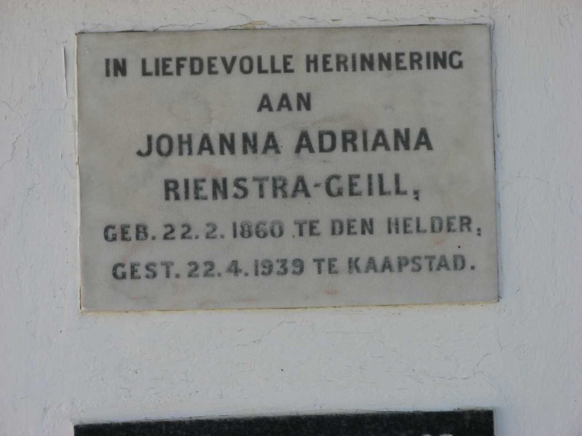 GEILL Johanna Adriana, RIENSTRA 1860-1939