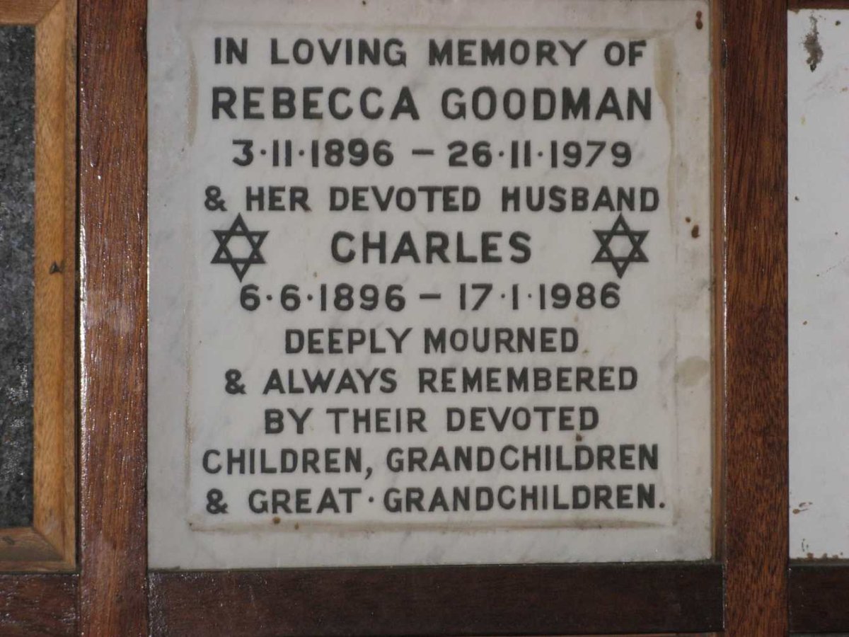 GOODMAN Charles 1896-1986 &amp; Rebecca 1896-1979
