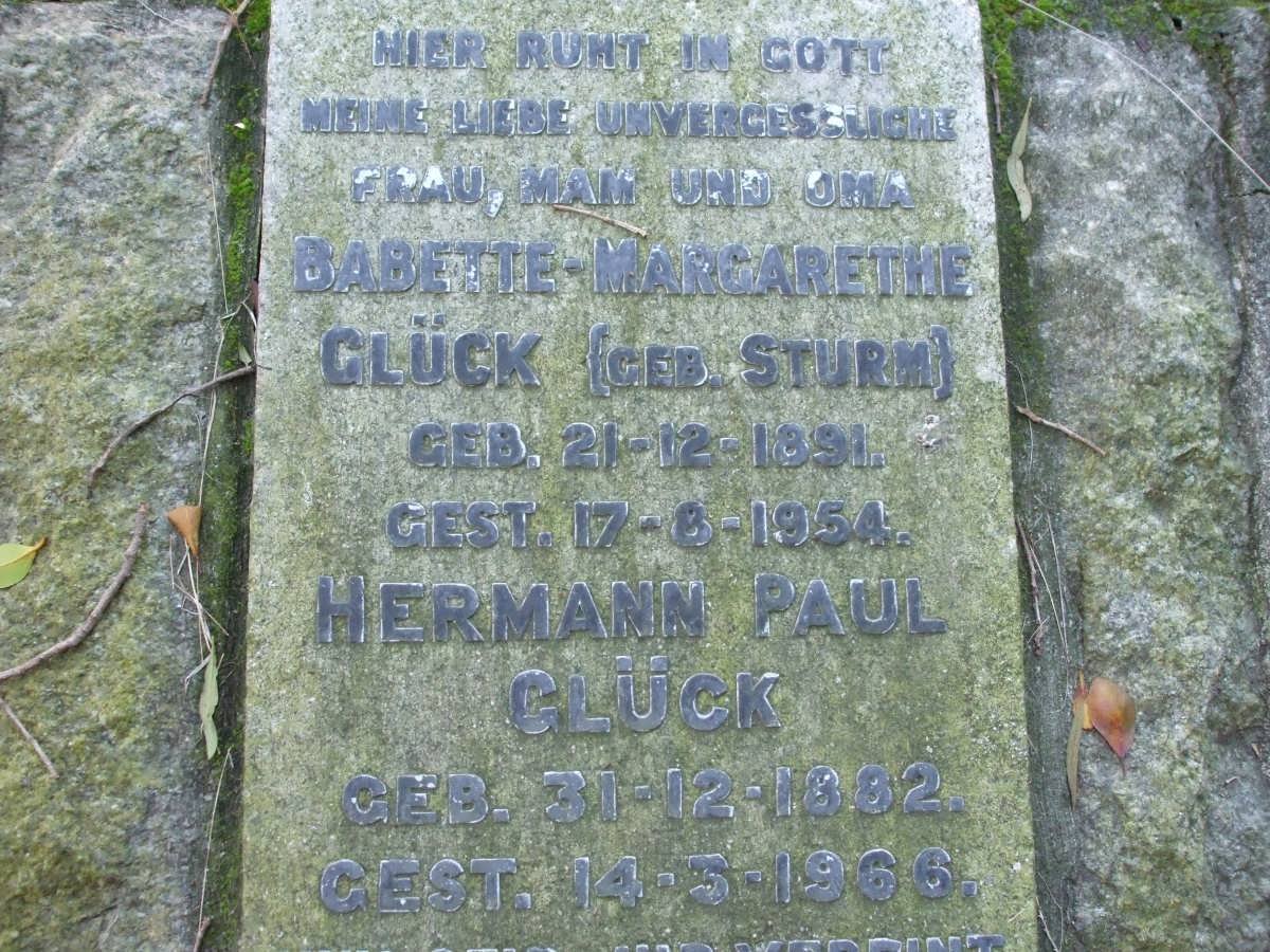 GLUCK Hermann Paul 1882-1966 &amp; Babette-Margarethe STURM 1891-1954