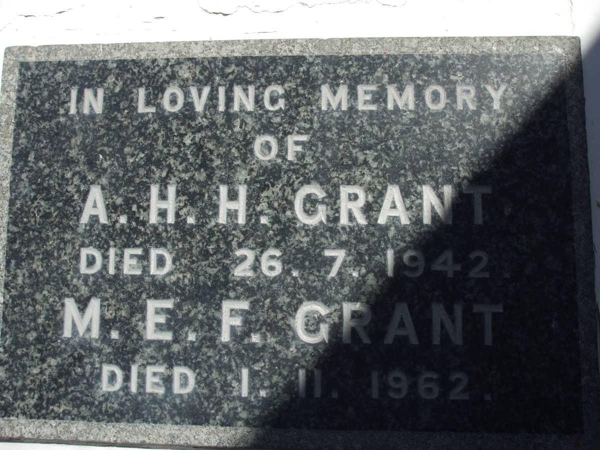 GRANT A.H.H. -1942 &amp; M.E.F. -1962