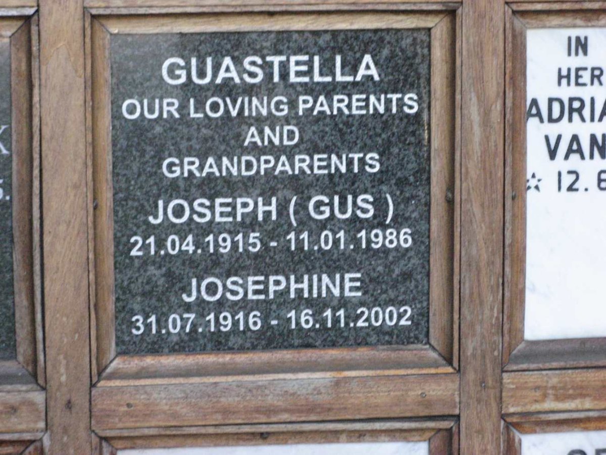 GUASTELLA Joseph 1915-1986 &amp; Josephine 1916-2002