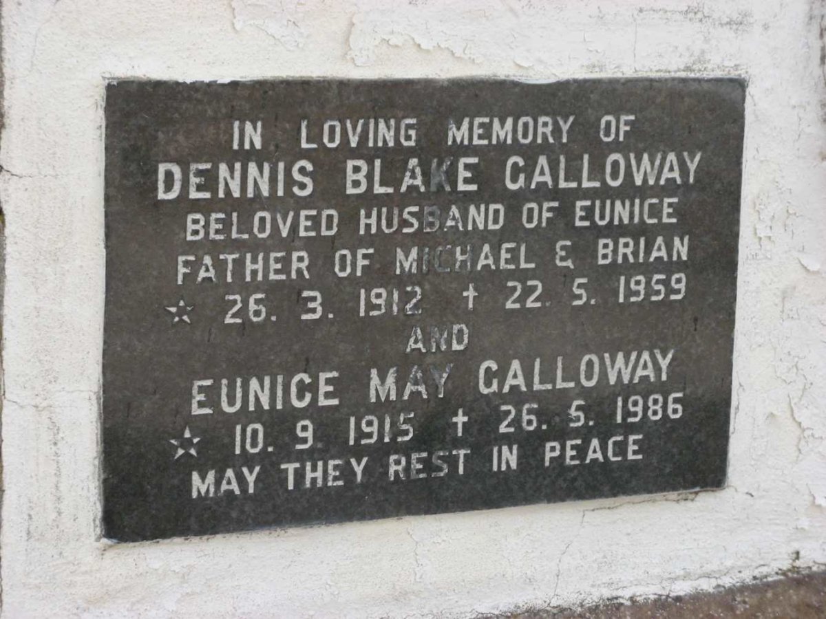 GALLOWAY Dennis Blake 1912-1959 &amp; Eunice May 1915-1986
