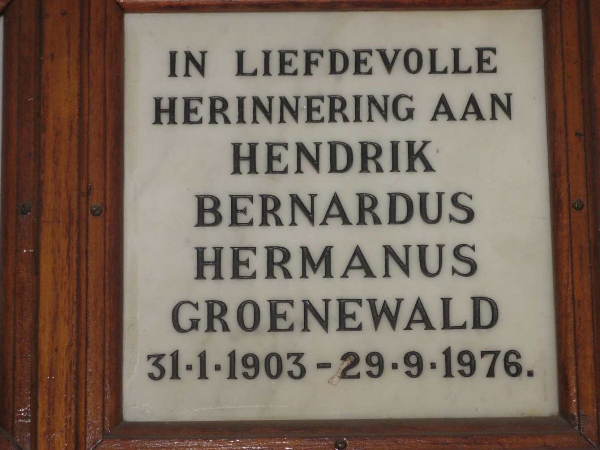 GROENEWALD Hendrik Bernardus Hermanus 1903-1976