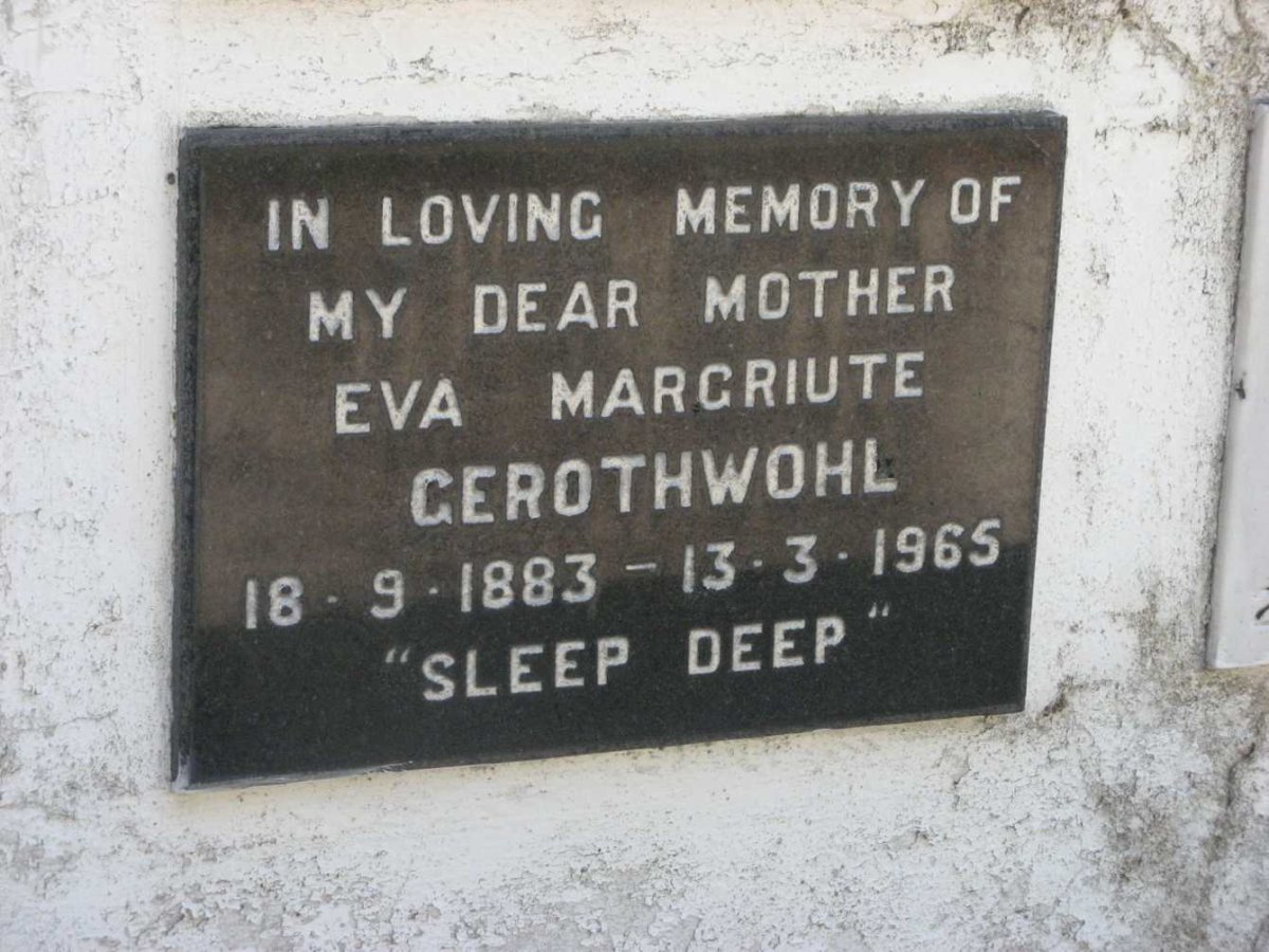 GEROTHWOHL Eva Margriute 1883-1965