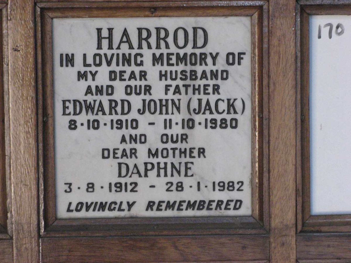 HARROD Edward John 1910-1980 &amp; Daphne 1912-1982