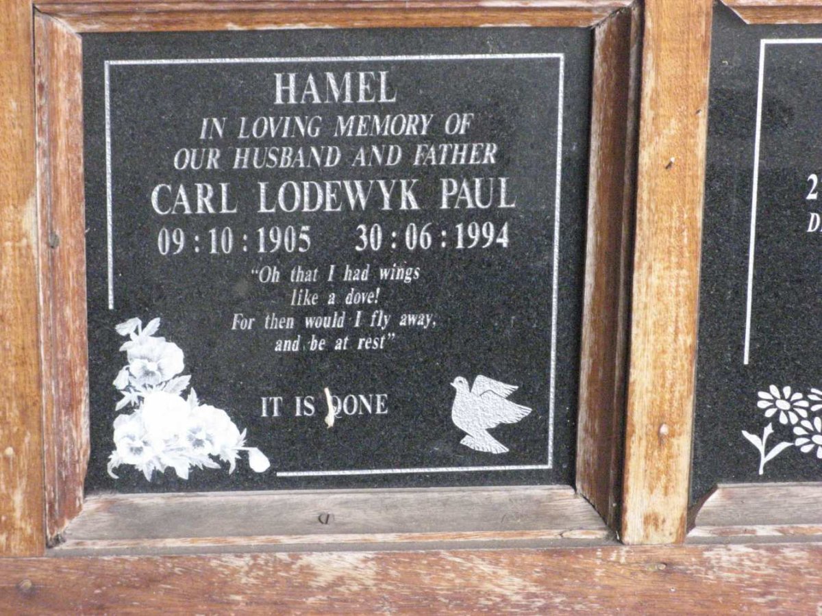 HAMEL Carl Lodewyk Paul 1905-1994
