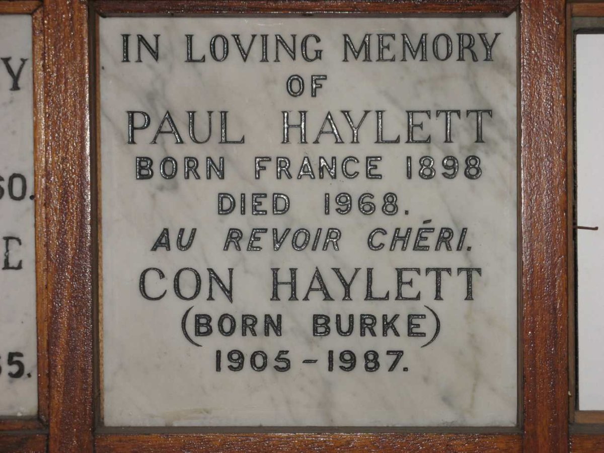 HAYLETT Paul 1898-1968 &amp; Con BURKE 1905-1987