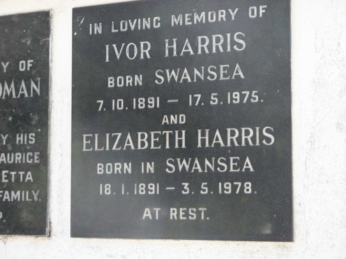 HARRIS Ivor 1891-1975 &amp; Elizabeth 1891-1978
