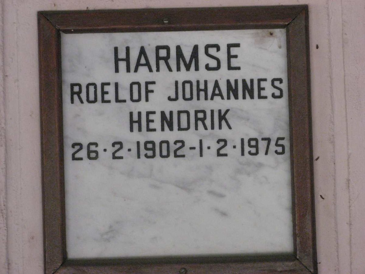 HARMSE Roelof Johannes Hendrik 1902-1975