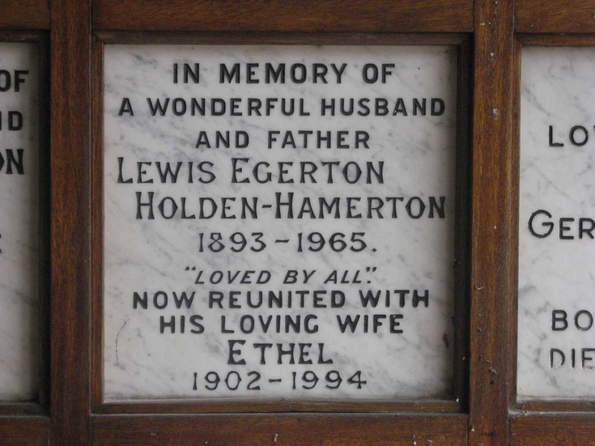 HAMERTON Lewis Egerton, HOLDEN 1893-1965 &amp; Ethel 1902-1994
