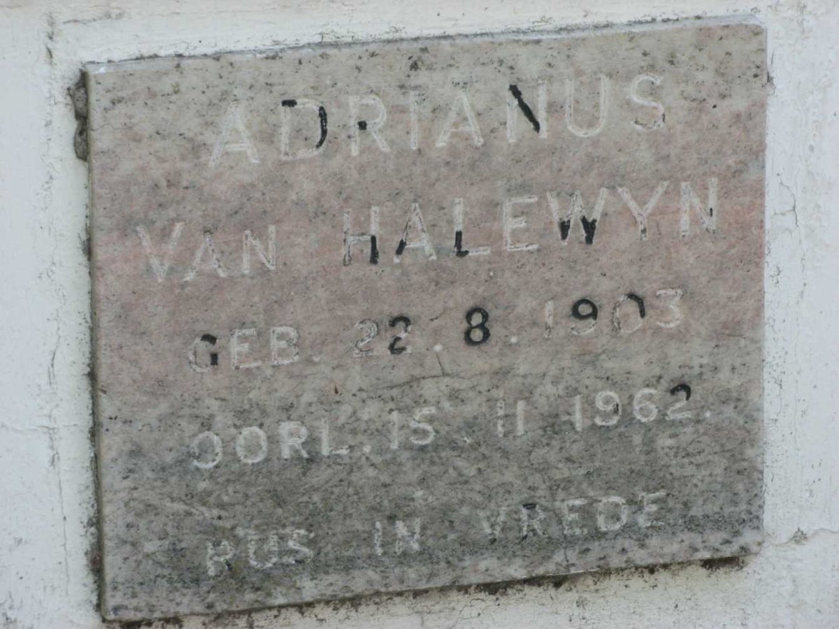 HALEWYN Adrianus, van 1903-1962