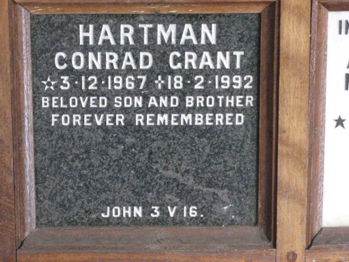 HARTMAN Conrad Grant 1967-1992