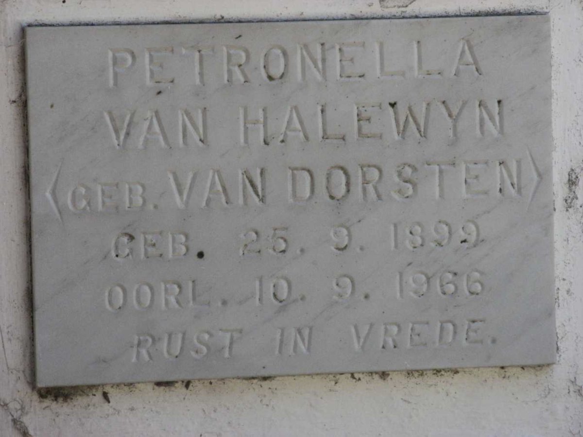 HALEWYN Petronella, van nee VAN DORSTEN 1899-1966