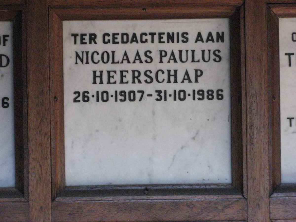 HEERSCHAP Nicolaas Paulus 1907-1986
