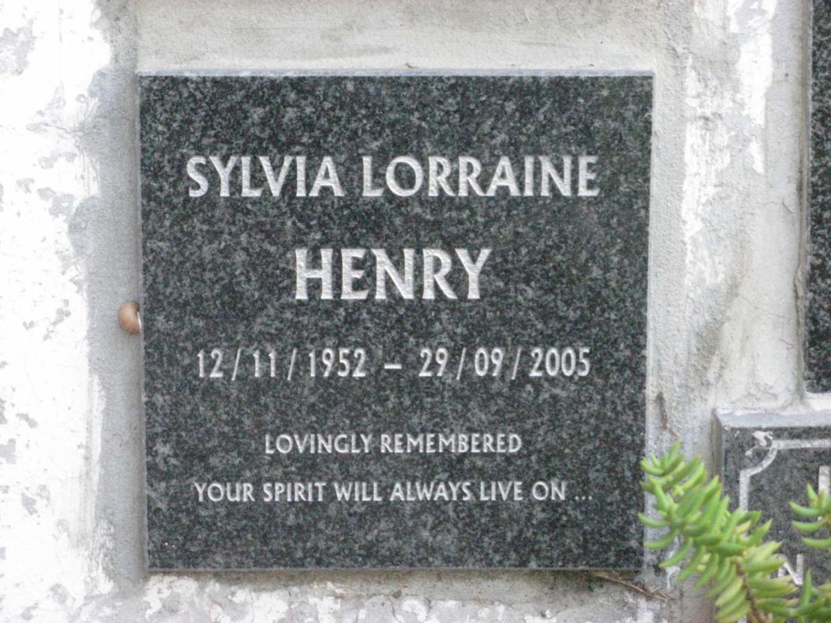 HENRY Sylvia Lorraine 1952-2005