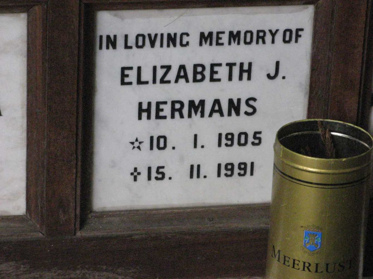 HERMANS Elizabeth J. 1905-1991