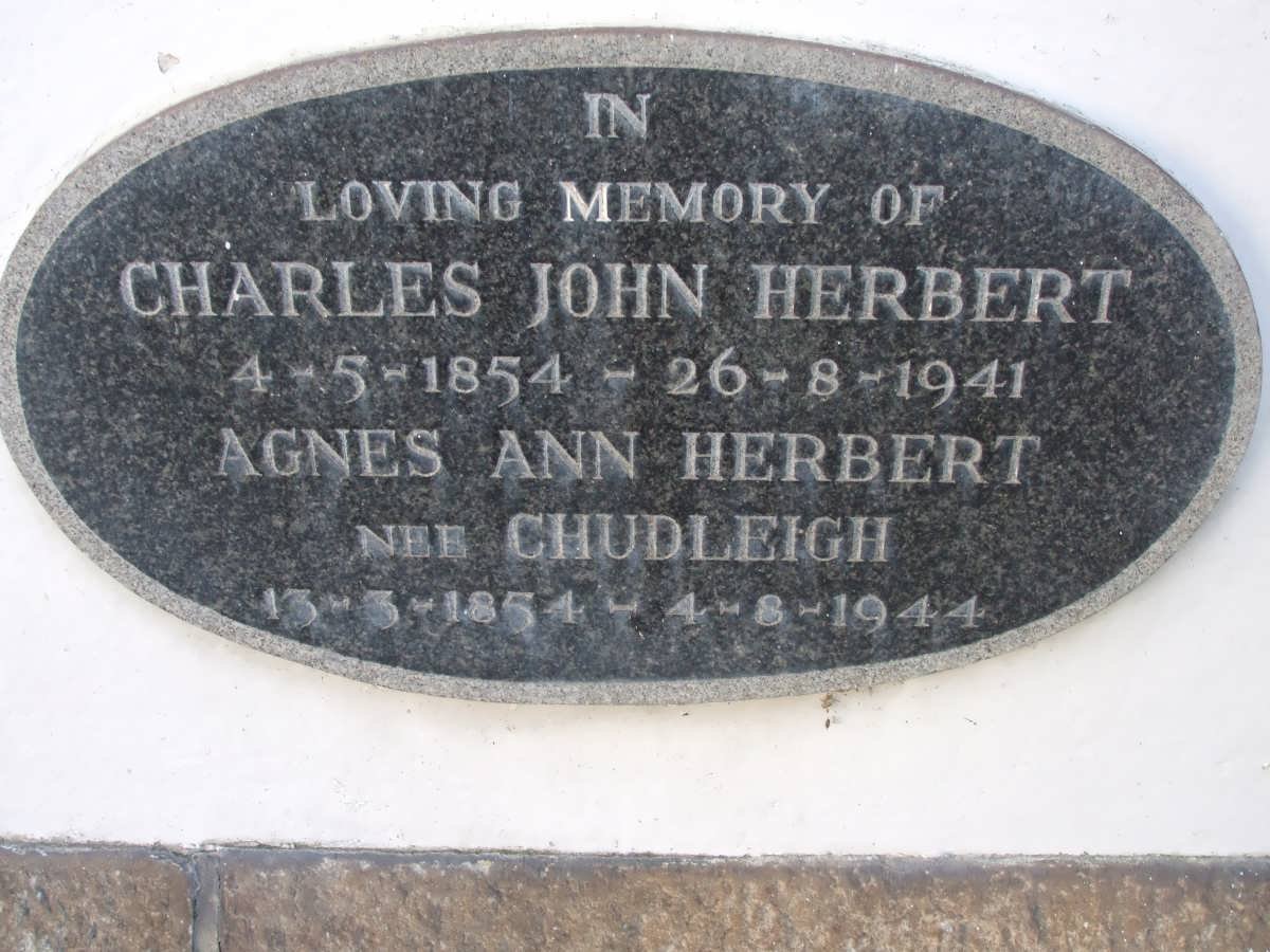 HERBERT Charles John 1854-1941 &amp; Agnes Ann CHUDLEIGH 1854-1944