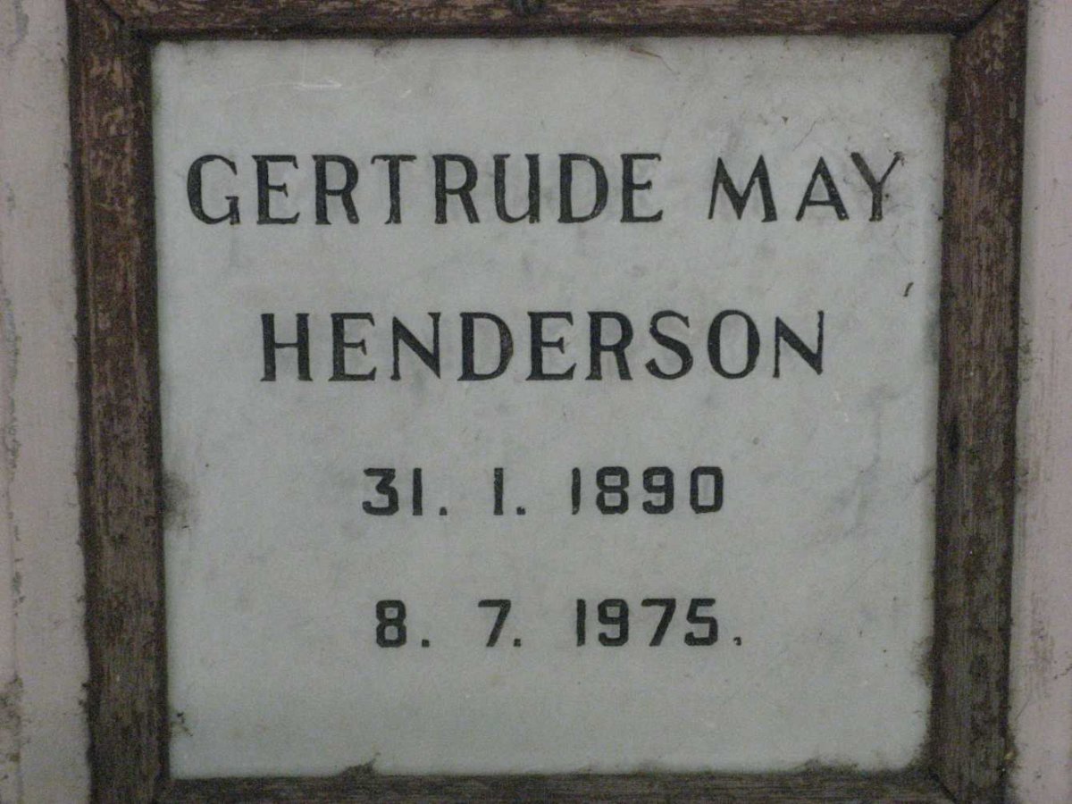 HENDERSON Gertrude May 1890-1975