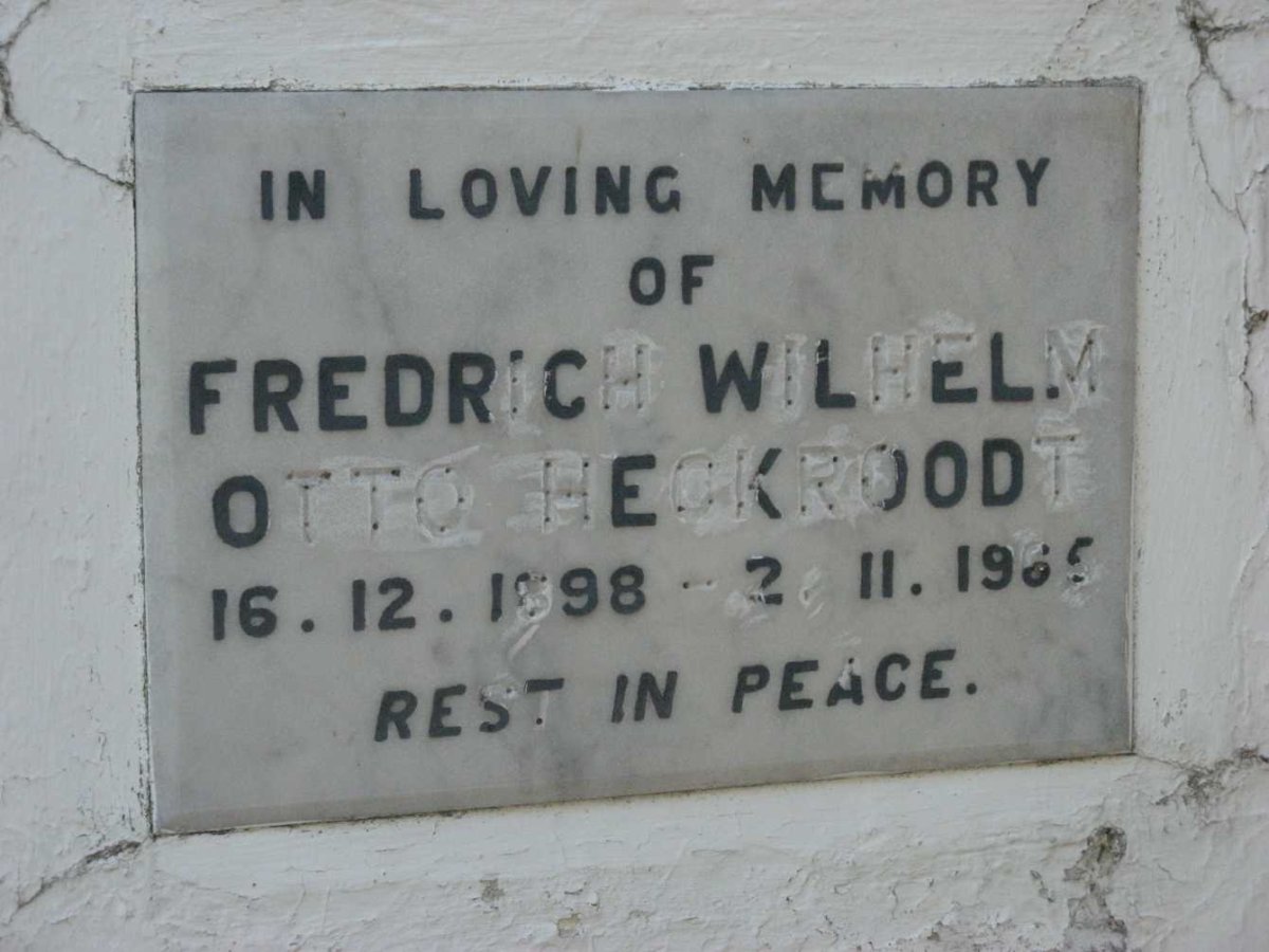 HECKROODT Fredrich Wilhelm Otto 1898-1965