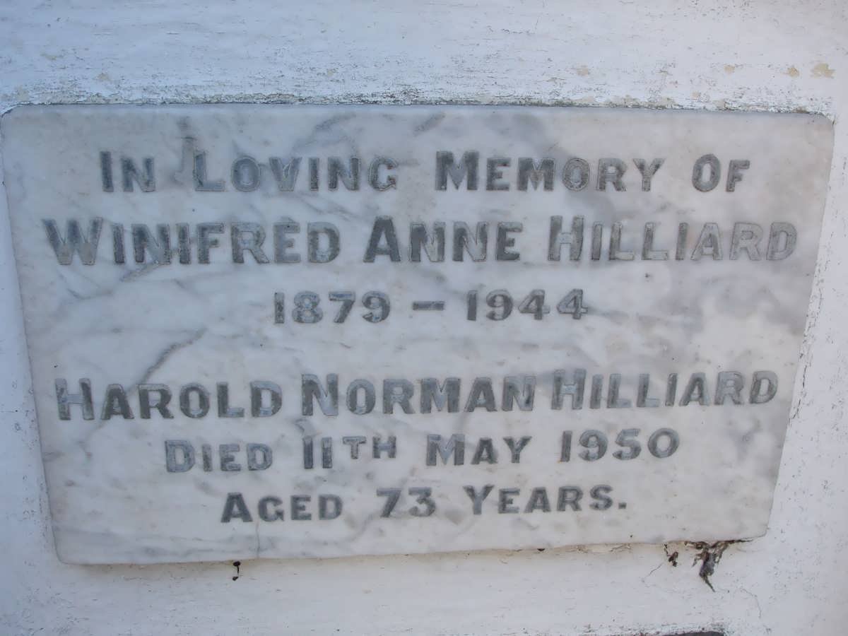 HILLIARD Harold Norman -1950 &amp; Winifred Anne 1879-1944