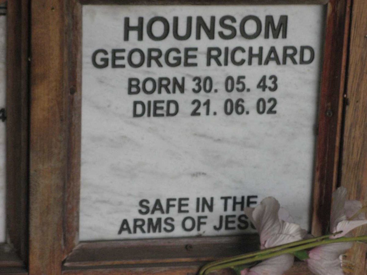 HOUNSOM George Richard 1943-2002