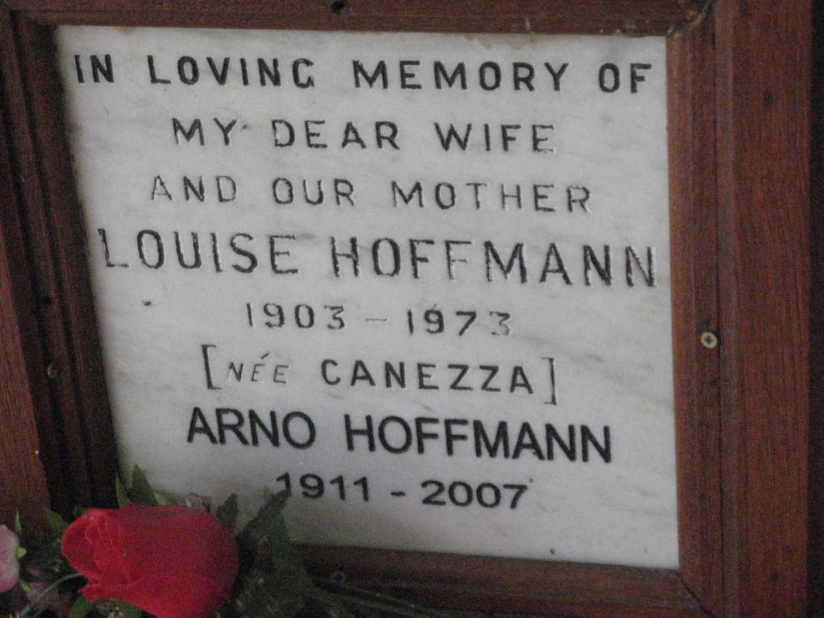 HOFFMANN Arno 1911-2007 &amp; Louise CANEZZA 1903-1973