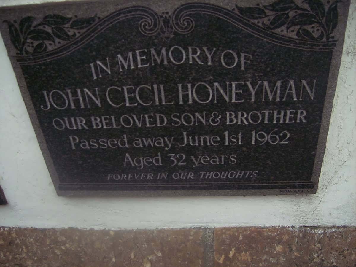 HONEYMAN John Cecil -1962