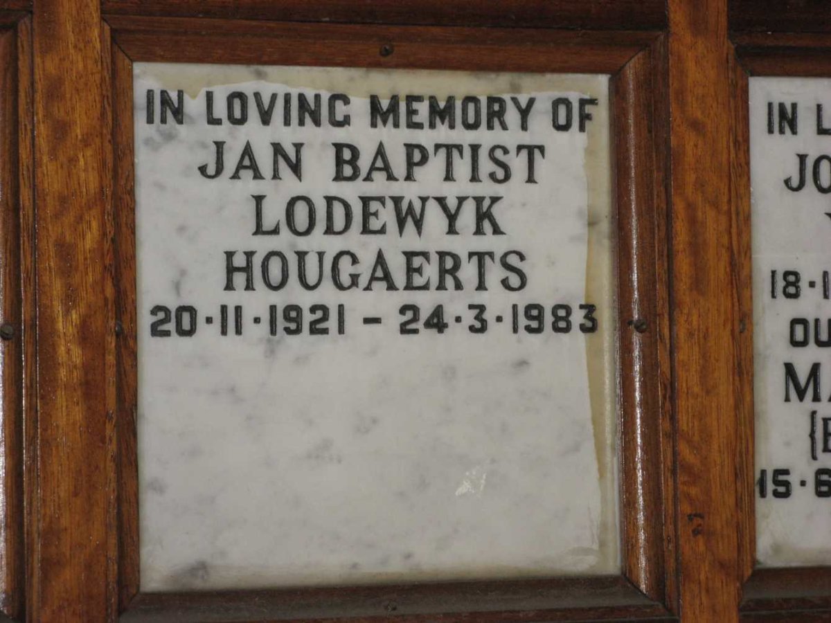 HOUGAERTS Jan Baptist Lodewyk 1921-1983
